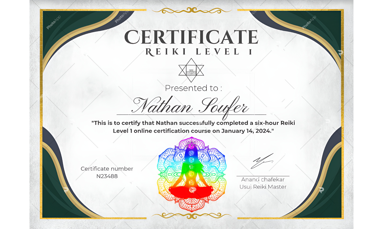 Reiki Certificate